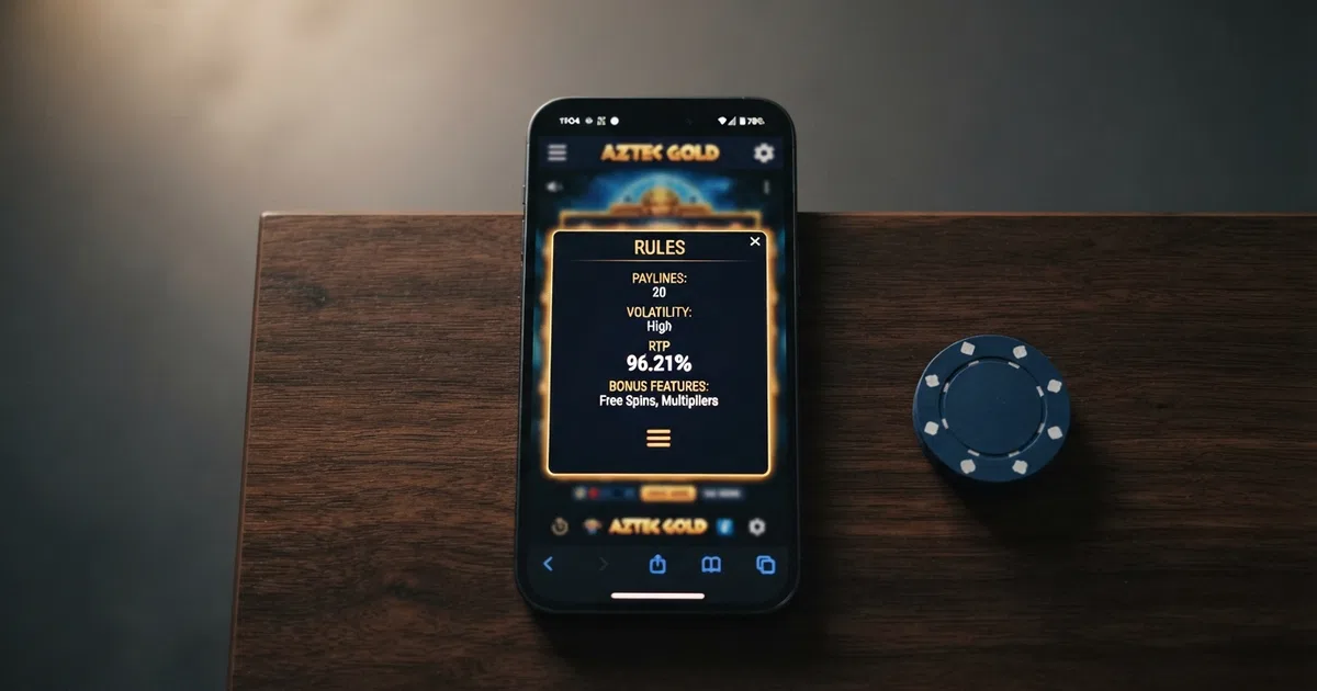 A close-up of an online slot game's information or rules panel with the RTP percentage figure highlighted on screen