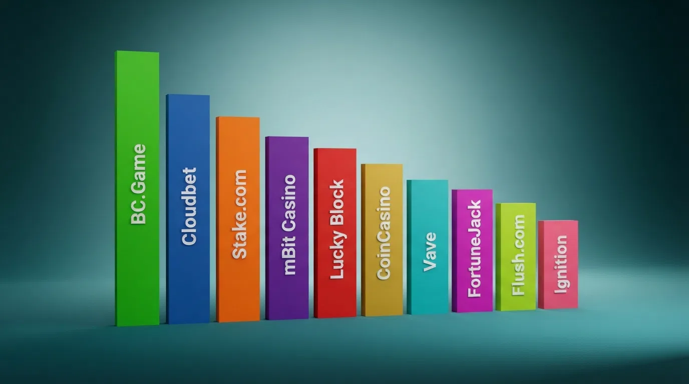 A visual comparison grid or bar chart representing the ten featured operators ranked by welcome-bonus value and wagering terms