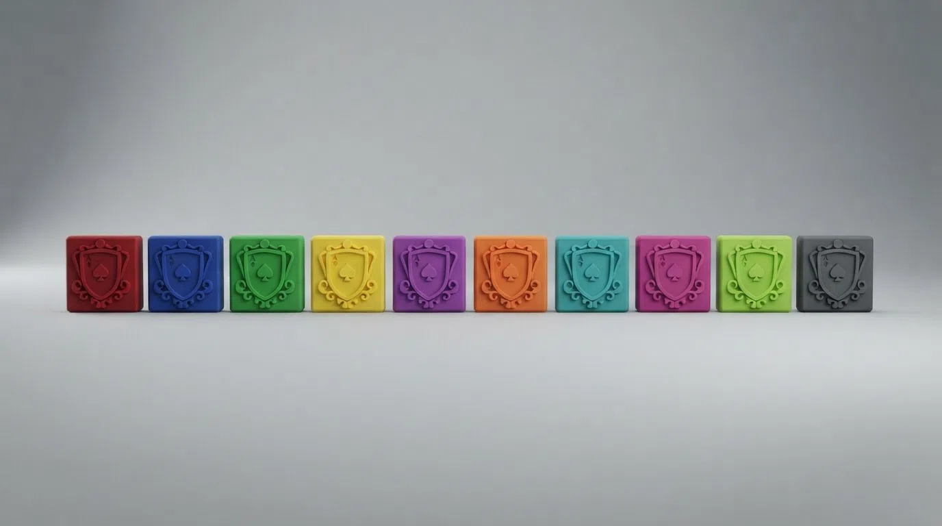 Ten UKGC-licensed casino operator logos arranged in ranked order beside their first-deposit bonus headline figures