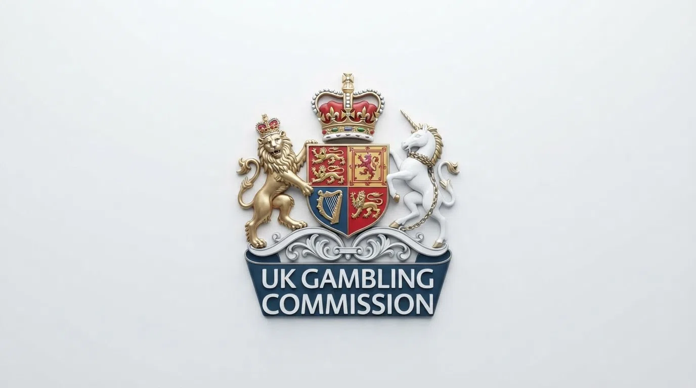 The UK Gambling Commission official crest and licensing mark on a clean white background