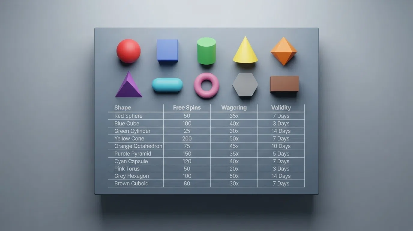 A grid of ten UK-licensed casino operator logos arranged above a comparison table showing welcome-offer columns for free spins, wagering and validity